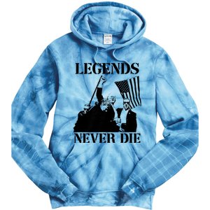 Legends Never Die Trump 2024 Pennsylvania Rally Patriot Tie Dye Hoodie