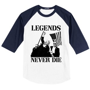 Legends Never Die Trump 2024 Pennsylvania Rally Patriot Baseball Sleeve Shirt