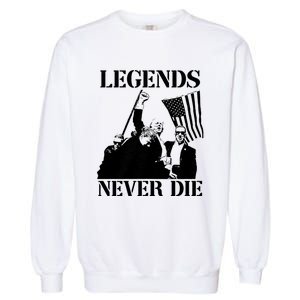 Legends Never Die Trump 2024 Pennsylvania Rally Patriot Garment-Dyed Sweatshirt