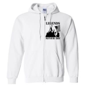 Legends Never Die Trump 2024 Pennsylvania Rally Patriot Full Zip Hoodie