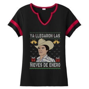 Las Nieves De Enero El Rey Del Corrido Mexican Christmas Ladies Halftime Notch Neck Tee