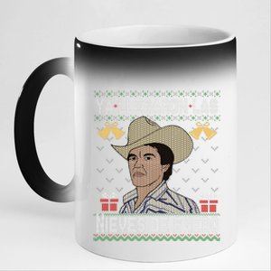 Las Nieves De Enero El Rey Del Corrido Mexican Christmas 11oz Black Color Changing Mug