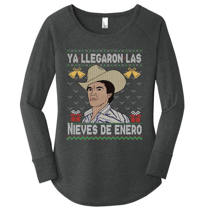 Las Nieves De Enero El Rey Del Corrido Mexican Christmas Women's Perfect Tri Tunic Long Sleeve Shirt