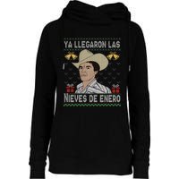 Las Nieves De Enero El Rey Del Corrido Mexican Christmas Womens Funnel Neck Pullover Hood