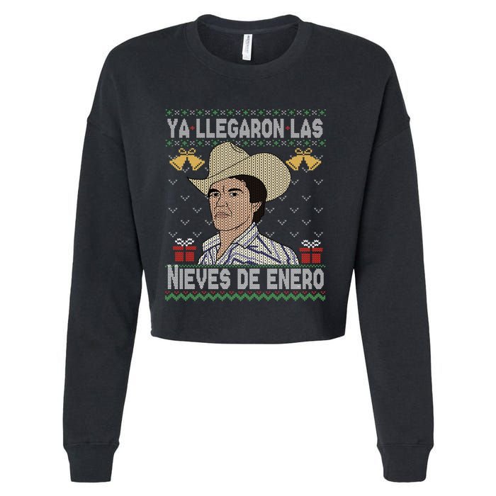 Las Nieves De Enero El Rey Del Corrido Mexican Christmas Cropped Pullover Crew