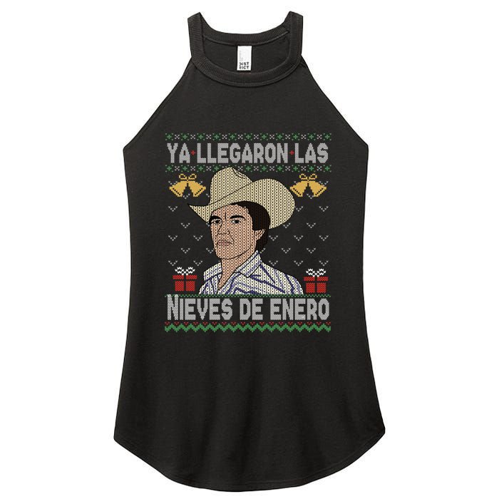 Las Nieves De Enero El Rey Del Corrido Mexican Christmas Women's Perfect Tri Rocker Tank