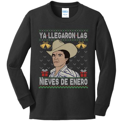 Las Nieves De Enero El Rey Del Corrido Mexican Christmas Kids Long Sleeve Shirt