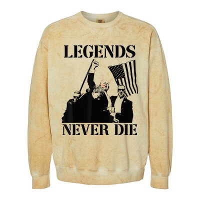 Legends Never Die Trump 2024 Pennsylvania Rally Patriot Colorblast Crewneck Sweatshirt