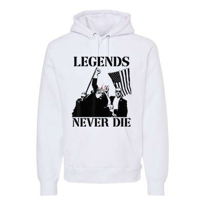 Legends Never Die Trump 2024 Pennsylvania Rally Patriot Premium Hoodie