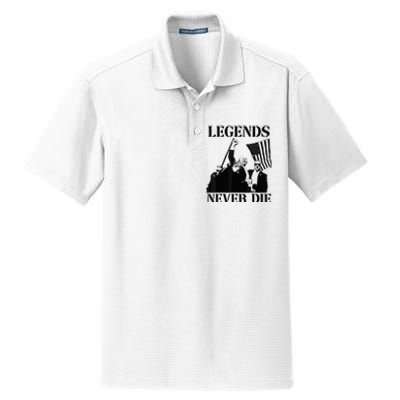 Legends Never Die Trump 2024 Pennsylvania Rally Patriot Dry Zone Grid Polo