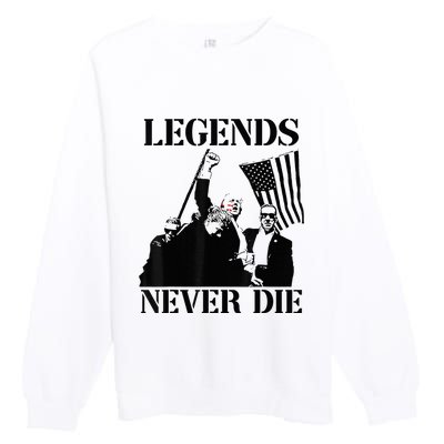 Legends Never Die Trump 2024 Pennsylvania Rally Patriot Premium Crewneck Sweatshirt