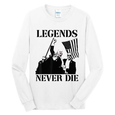 Legends Never Die Trump 2024 Pennsylvania Rally Patriot Tall Long Sleeve T-Shirt