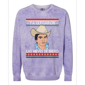 Las Nieves De Enero El Rey Del Corrido Mexican Christmas Colorblast Crewneck Sweatshirt