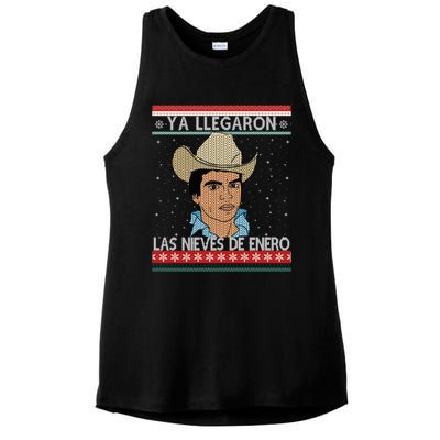 Las Nieves De Enero El Rey Del Corrido Mexican Christmas Ladies PosiCharge Tri-Blend Wicking Tank