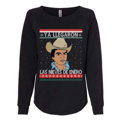 Las Nieves De Enero El Rey Del Corrido Mexican Christmas Womens California Wash Sweatshirt