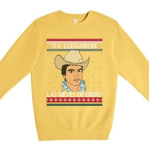 Las Nieves De Enero El Rey Del Corrido Mexican Christmas Premium Crewneck Sweatshirt