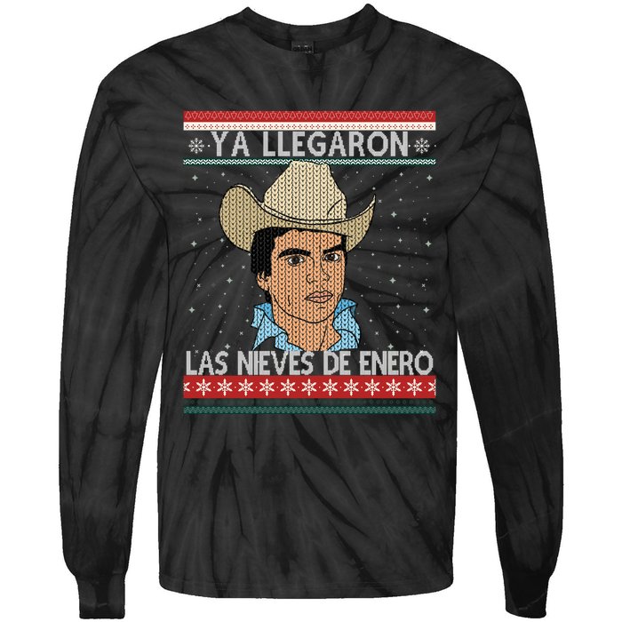 Las Nieves De Enero El Rey Del Corrido Mexican Christmas Tie-Dye Long Sleeve Shirt