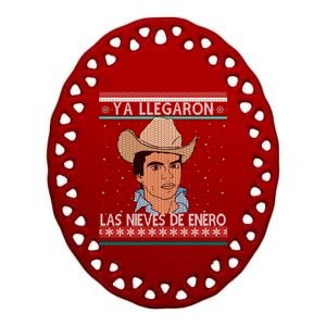 Las Nieves De Enero El Rey Del Corrido Mexican Christmas Ceramic Oval Ornament