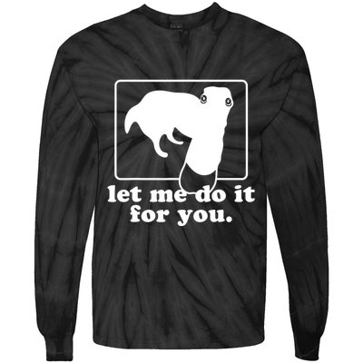 Long Nose Dog Meme Let Me Do It For You Borzoi Dog Meme Tie-Dye Long Sleeve Shirt