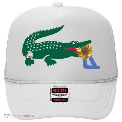 Lacoste Novak Djokovic Winning The Gold Medal Logo High Crown Mesh Back Trucker Hat