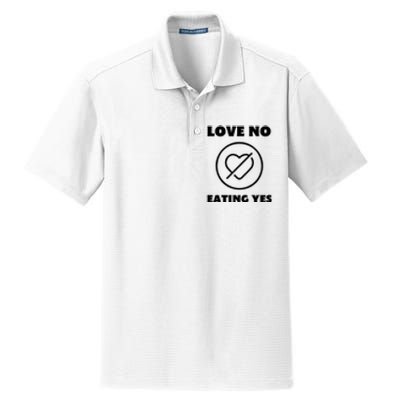 Love No Eating Yes Heart Dry Zone Grid Polo