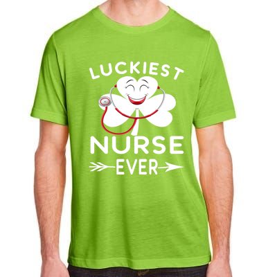 Luckiest Nurse Ever St Patrick Nurse Shamrock Gift Adult ChromaSoft Performance T-Shirt