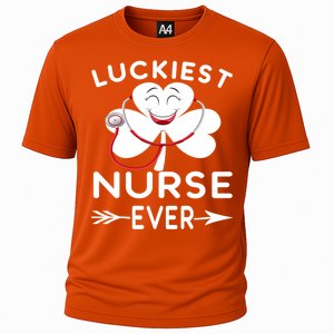 Luckiest Nurse Ever St Patrick Nurse Shamrock Gift Cooling Performance Crew T-Shirt