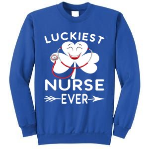 Luckiest Nurse Ever St Patrick Nurse Shamrock Gift Sweatshirt