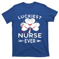 Luckiest Nurse Ever St Patrick Nurse Shamrock Gift T-Shirt