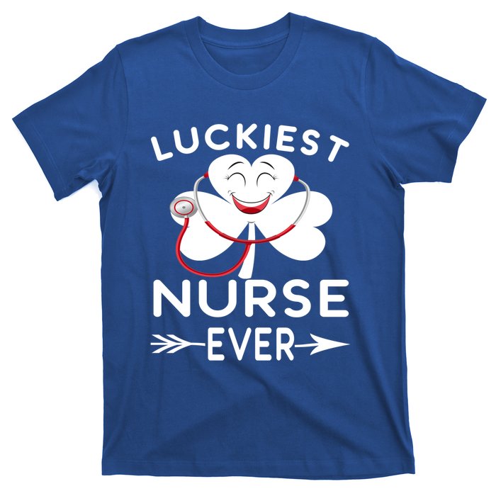 Luckiest Nurse Ever St Patrick Nurse Shamrock Gift T-Shirt