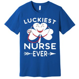 Luckiest Nurse Ever St Patrick Nurse Shamrock Gift Premium T-Shirt