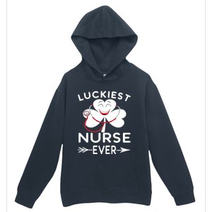 Luckiest Nurse Ever St Patrick Nurse Shamrock Gift Urban Pullover Hoodie