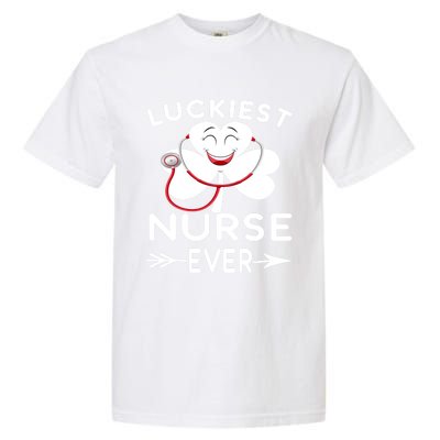 Luckiest Nurse Ever St Patrick Nurse Shamrock Gift Garment-Dyed Heavyweight T-Shirt