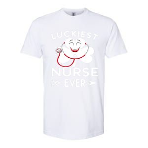 Luckiest Nurse Ever St Patrick Nurse Shamrock Gift Softstyle CVC T-Shirt