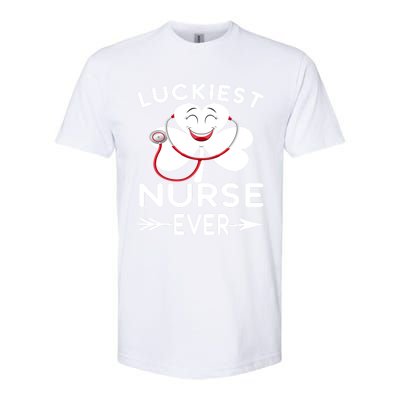 Luckiest Nurse Ever St Patrick Nurse Shamrock Gift Softstyle CVC T-Shirt