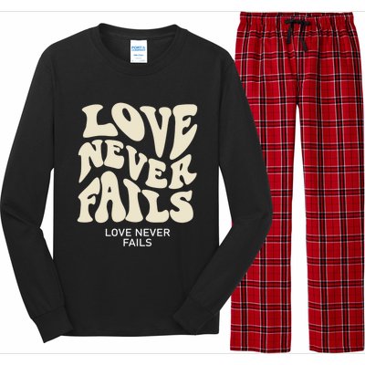 Love Never Fails Gift Long Sleeve Pajama Set