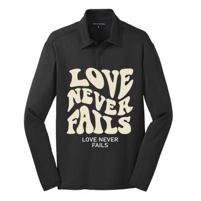 Love Never Fails Gift Silk Touch Performance Long Sleeve Polo