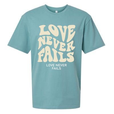 Love Never Fails Gift Sueded Cloud Jersey T-Shirt