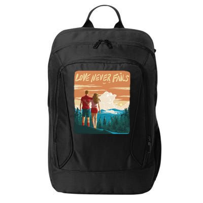 Love Never Fails Sunset Couple City Backpack