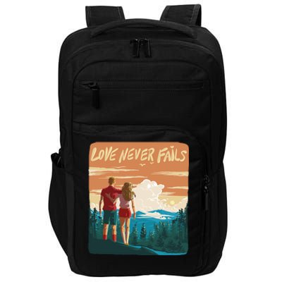 Love Never Fails Sunset Couple Impact Tech Backpack