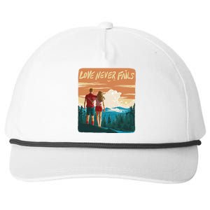 Love Never Fails Sunset Couple Snapback Five-Panel Rope Hat