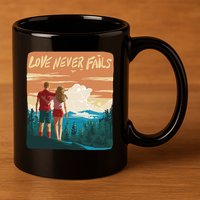 Love Never Fails Sunset Couple 11oz C Handle Ceramic Mug