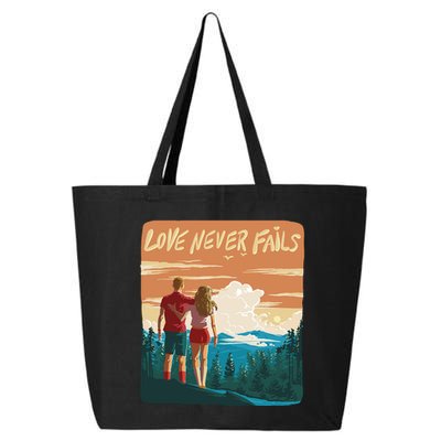 Love Never Fails Sunset Couple 25L Jumbo Tote