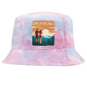 Love Never Fails Sunset Couple Tie-Dyed Bucket Hat