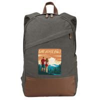 Love Never Fails Sunset Couple Cotton Canvas Backpack