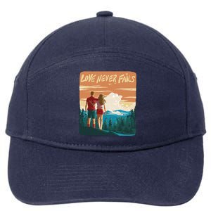 Love Never Fails Sunset Couple 7-Panel Snapback Hat