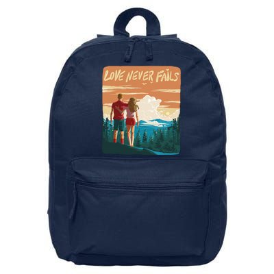 Love Never Fails Sunset Couple 16 in Basic Backpack