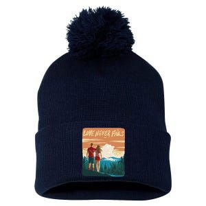 Love Never Fails Sunset Couple Pom Pom 12in Knit Beanie