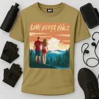 Love Never Fails Sunset Couple Cooling Performance Crew T-Shirt