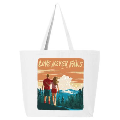 Love Never Fails Sunset Couple 25L Jumbo Tote